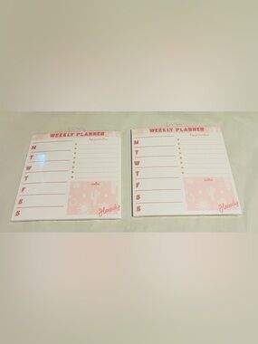New 2 Weekly Planner Notepads 52 Pages each 104 Pages Total